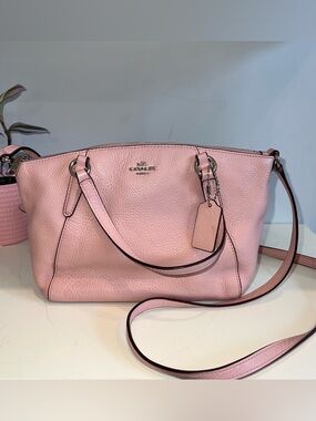 Coach Small Kelsey Satchel Blush Pink Pebbled Leather Crossbody